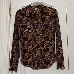 Wilfred Moscat Floral Blouse L as seen on TV show Nancy Drew